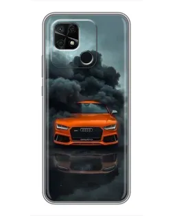 Чохол для Xiaomi Redmi 10C з картинкою «Audi у хмарах диму»