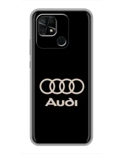 Чохол для Xiaomi Redmi 10C з картинкою «Audi — золотий логотип»