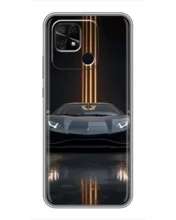 Чохол для Xiaomi Redmi 10C з картинкою «Lamborghini золоті лінії»