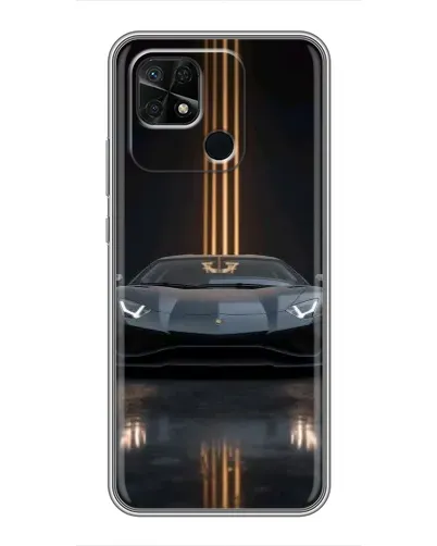 Чохол для Xiaomi Redmi 10C з картинкою «Lamborghini золоті лінії»