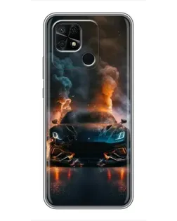 Чохол для Xiaomi Redmi 10C з картинкою «Lamborghini димна естетика»