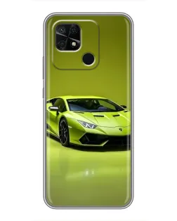 Чохол для Xiaomi Redmi 10C з картинкою «Салатовий Lamborghini Huracan»