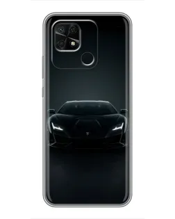 Чохол для Xiaomi Redmi 10C з картинкою «Чорний Lamborghini Aventador»
