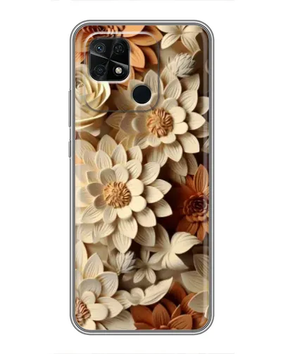 Чохол для Xiaomi Redmi 10C з картинкою «Бежевий флористичний декор»