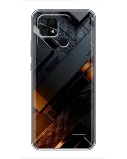 Чохол для Xiaomi Redmi 10C з картинкою «Чорні геометричні блоки»
