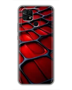 Чохол для Xiaomi Redmi 10C з картинкою «Червона глянцева сітка»