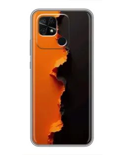 Чохол для Xiaomi Redmi 10C з картинкою «Помаранчевий розлом»