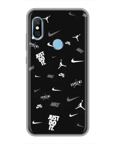 Чехол для Xiaomi Redmi 6 pro с картинкой «Nike Black Pattern»