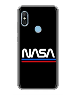 Чехол для Xiaomi Redmi 6 pro с картинкой «NASA — классика Red Blue»
