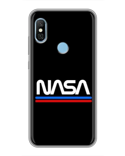 Чехол для Xiaomi Redmi 6 pro с картинкой «NASA — классика Red Blue»