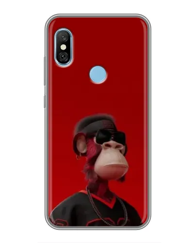 Чехол для Xiaomi Redmi 6 pro с картинкой «Bored Ape в красном»