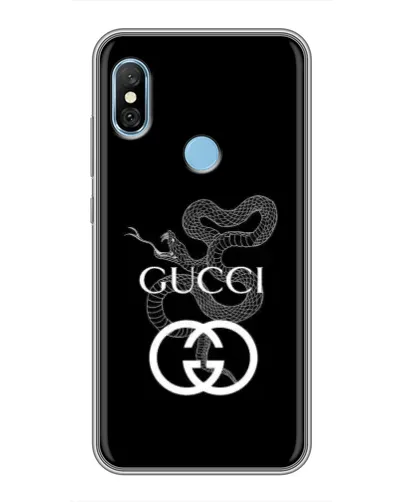 Чехол для Xiaomi Redmi 6 pro с картинкой «Gucci — серебряная змея» Чехол для Xiaomi Redmi 6 pro с картинкой «Gucci — серебряная змея»