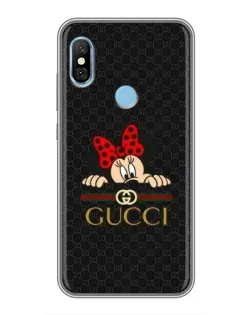 Чехол для Xiaomi Redmi 6 pro с картинкой «Минни Маус Gucci — черный»