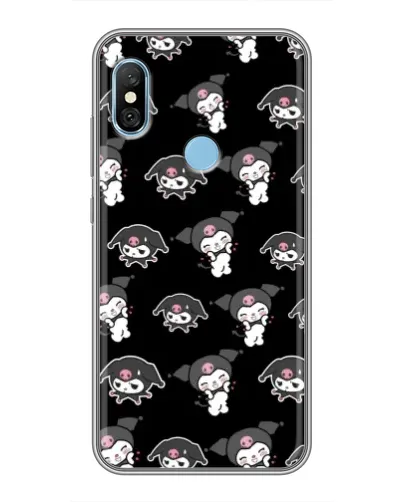 Чехол для Xiaomi Redmi 6 pro с картинкой «Черный паттерн Kuromi»