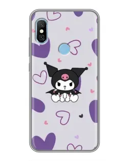 Чехол для Xiaomi Redmi 6 pro с картинкой «Kuromi и лавандовые сердца»