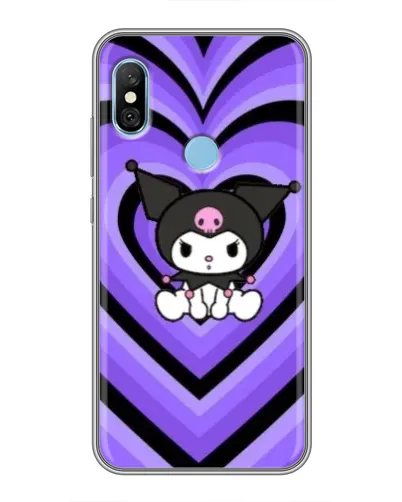 Чехол для Xiaomi Redmi 6 pro с картинкой «Kuromi и фиолетовые сердца»