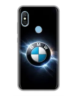 Чохол для Xiaomi Redmi 6 pro з картинкою «BMW — неонове сяйво»
