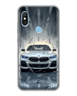 Чохол для Xiaomi Redmi 6 pro з картинкою «BMW у світлі фар»