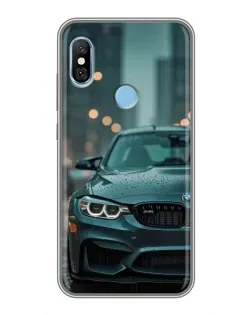 Чохол для Xiaomi Redmi 6 pro з картинкою «BMW у вогнях міста»