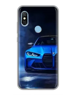 Чохол для Xiaomi Redmi 6 pro з картинкою «Блакитна BMW M4»