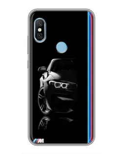 Чохол для Xiaomi Redmi 6 pro з картинкою «Силует BMW в темряві»