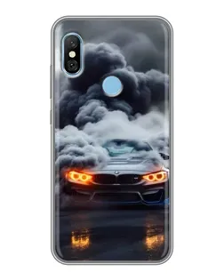 Чохол для Xiaomi Redmi 6 pro з картинкою «BMW у диму»