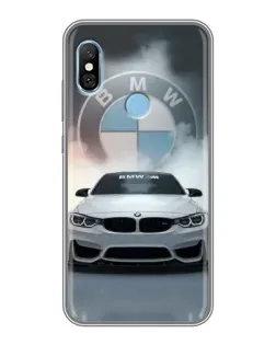 Чохол для Xiaomi Redmi 6 pro з картинкою «BMW в білому диму»