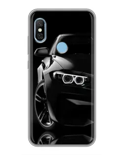 Чохол для Xiaomi Redmi 6 pro з картинкою «Чорна BMW — профіль»