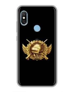 Чохол для Xiaomi Redmi 6 pro з картинкою «PUBG — помаранчевий градієнт»