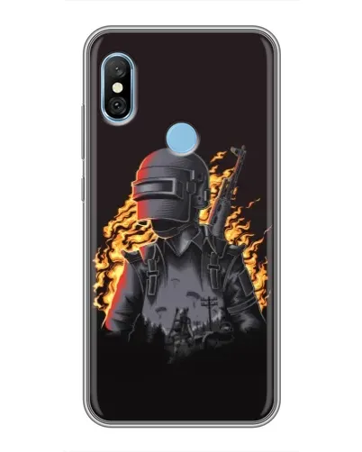 Чохол для Xiaomi Redmi 6 pro з картинкою «PUBG — вогняний силует» Чохол для Xiaomi Redmi 6 pro з картинкою «PUBG — вогняний силует»