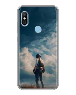 Чохол для Xiaomi Redmi 6 pro з картинкою «Герой PUBG на скелі»
