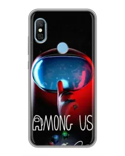 Чохол для Xiaomi Redmi 6 pro з картинкою «Червоний імпостер — макро»