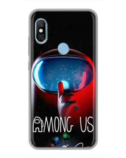 Чохол для Xiaomi Redmi 6 pro з картинкою «Червоний імпостер — макро»