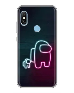 Чохол для Xiaomi Redmi 6 pro з картинкою «Among Us неон-арт»