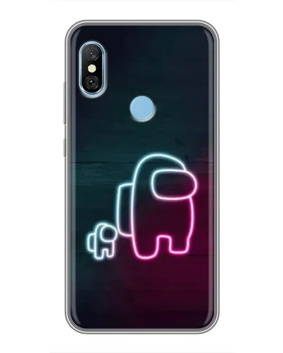 Чохол для Xiaomi Redmi 6 pro з картинкою «Among Us неон-арт»