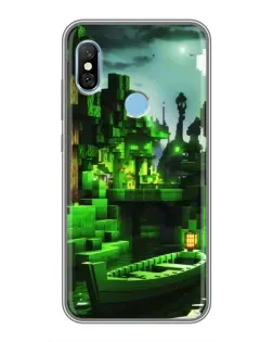 Чохол для Xiaomi Redmi 6 pro з картинкою «Minecraft лісовий пейзаж»