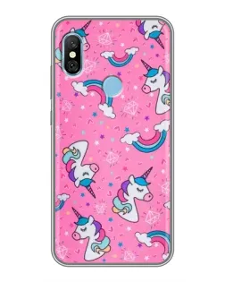 Чехол для Xiaomi Redmi 6 pro с картинкой «Unicorn паттерн розовый»