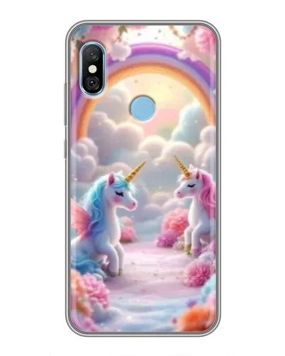 Чехол для Xiaomi Redmi 6 pro с картинкой «Радуга и единороги»