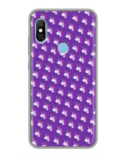 Чехол для Xiaomi Redmi 6 pro с картинкой «Единороги на фиолетовом»