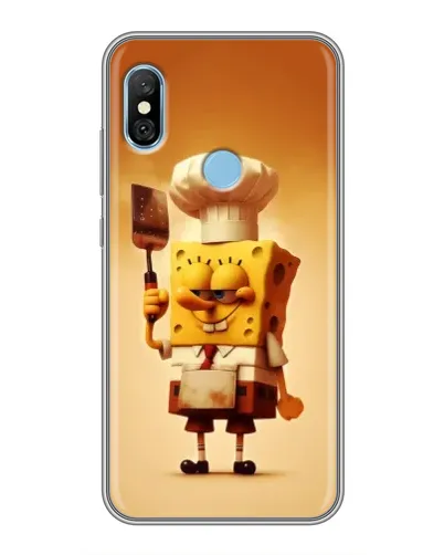 Чехол для Xiaomi Redmi 6 pro с картинкой «Губка Боб повар»