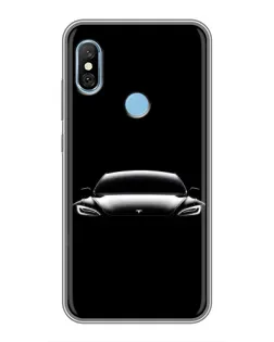 Чохол для Xiaomi Redmi 6 pro з картинкою «Фари Tesla Night»