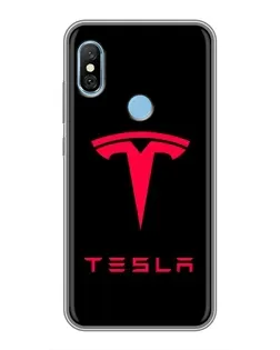 Чохол для Xiaomi Redmi 6 pro з картинкою «Tesla Red Logo»