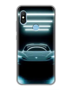 Чохол для Xiaomi Redmi 6 pro з картинкою «Tesla в неоні»