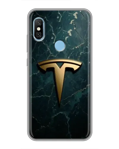 Чохол для Xiaomi Redmi 6 pro з картинкою «Мармурова Tesla Gold» Чохол для Xiaomi Redmi 6 pro з картинкою «Мармурова Tesla Gold»