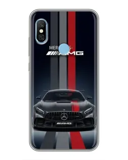 Чохол для Xiaomi Redmi 6 pro з картинкою «Mercedes — білий карбон»