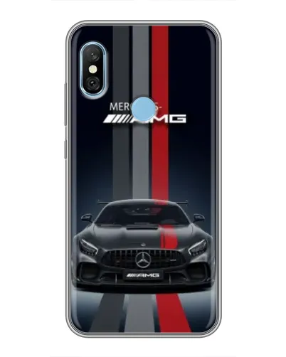 Чехол для Xiaomi Redmi 6 pro с картинкой «Mercedes — белый карбон»