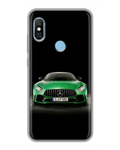 Чехол для Xiaomi Redmi 6 pro с картинкой «Mercedes — неоновый лого»