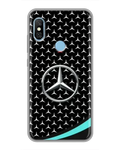 Чехол для Xiaomi Redmi 6 pro с картинкой «Mercedes — бирюзовый акцент»