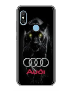Чехол для Xiaomi Redmi 6 pro с картинкой «Пантера и Audi» Чехол для Xiaomi Redmi 6 pro с картинкой «Пантера и Audi»