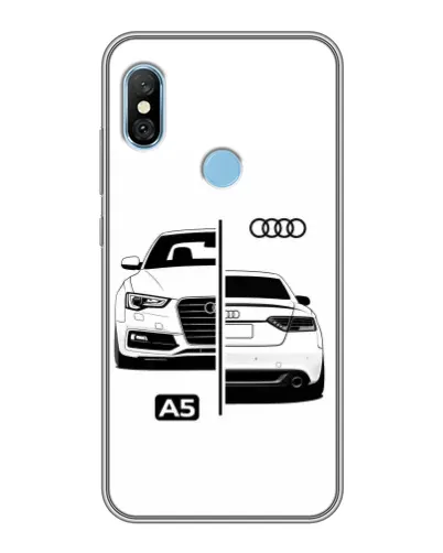 Чехол для Xiaomi Redmi 6 pro с картинкой «Audi — контрастный дизайн»